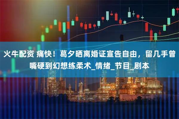 火牛配资 痛快！葛夕晒离婚证宣告自由，留几手曾嘴硬到幻想练柔术_情绪_节目_剧本